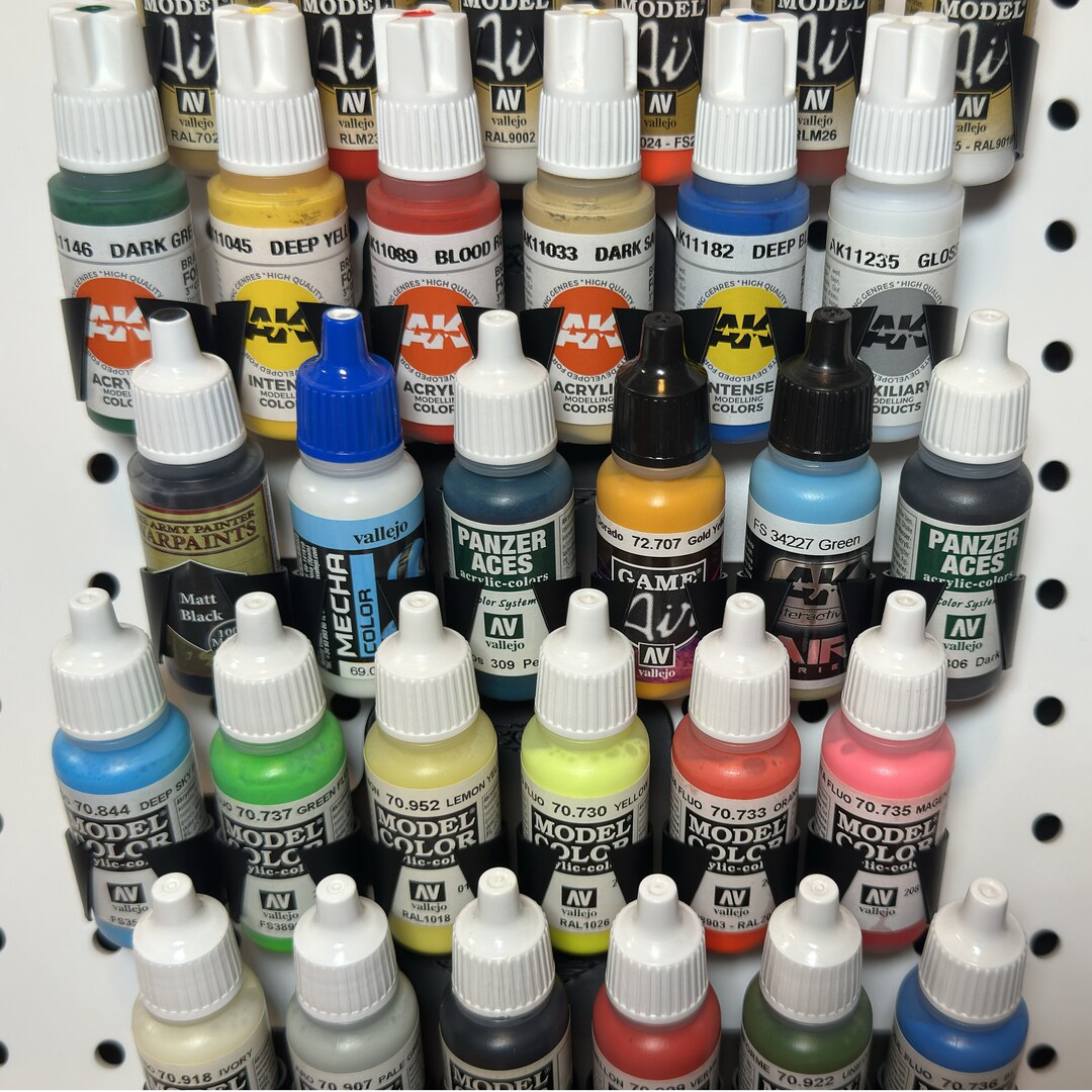 Dropper Bottle 17/18ml Paint Holder for Pegboard vallejo, Mig, Army Painter, AK, Andrea, Hataka