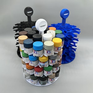 Spinrack Paint Rack for 54 10ml Tamiya, AK, Mr. Hobby, etc. Bottles