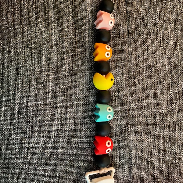 Pac-Man Pacifier Clip