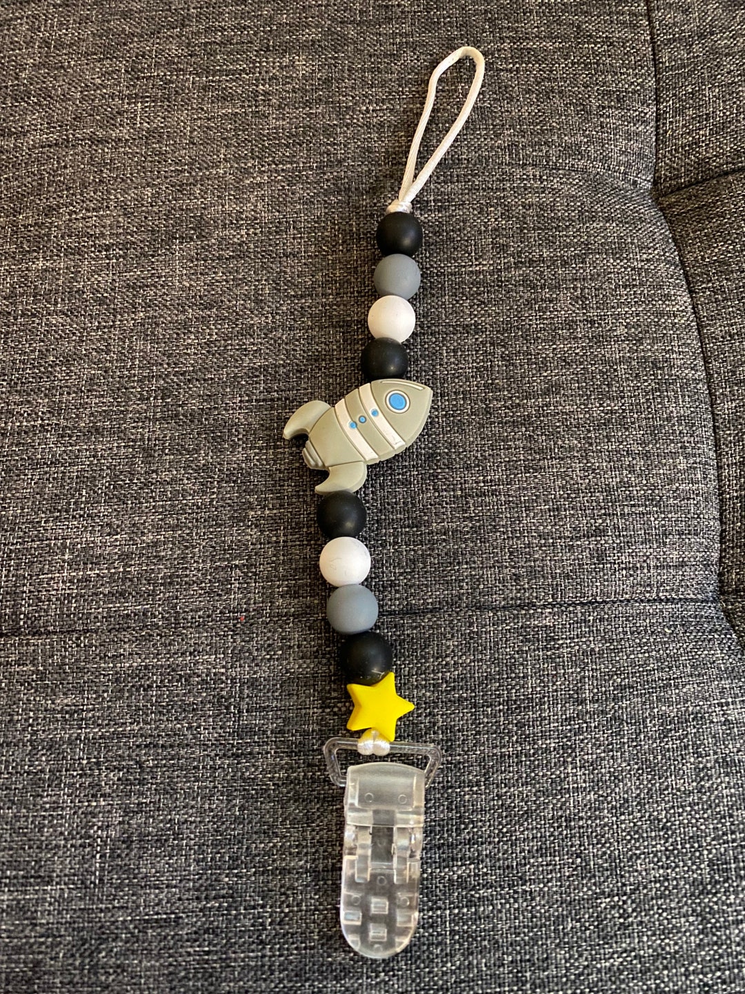 Rocket Pacifier Clip - Etsy
