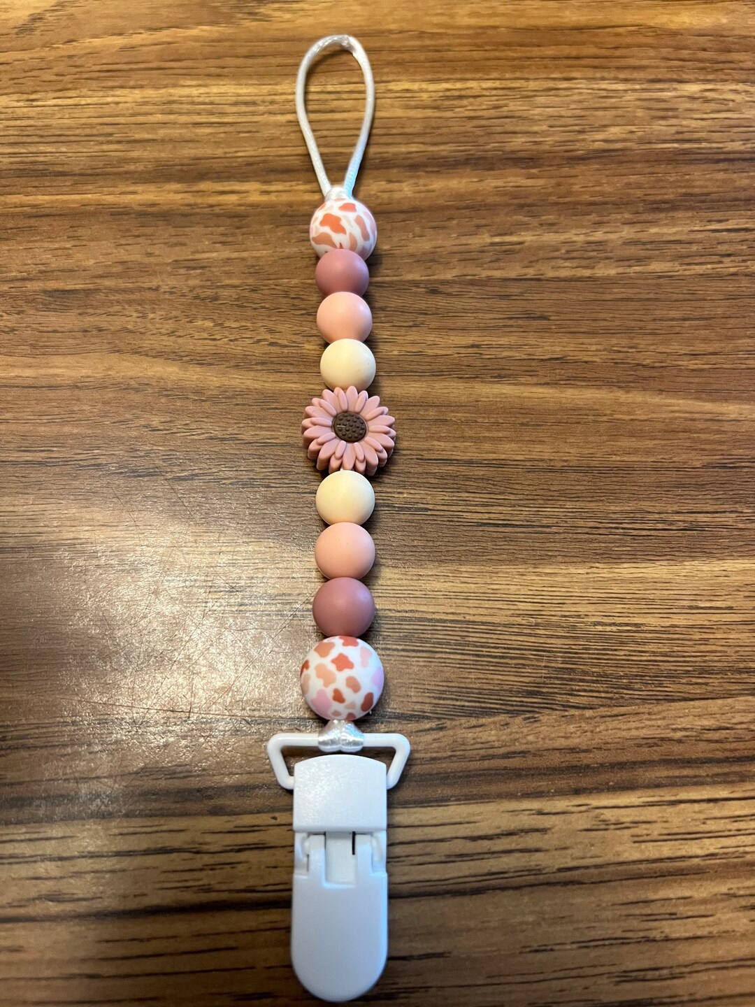 Boho Flower Pacifier Clip Etsy