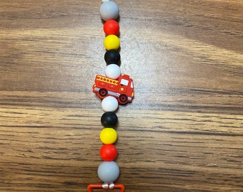 Fire truck pacifier clip
