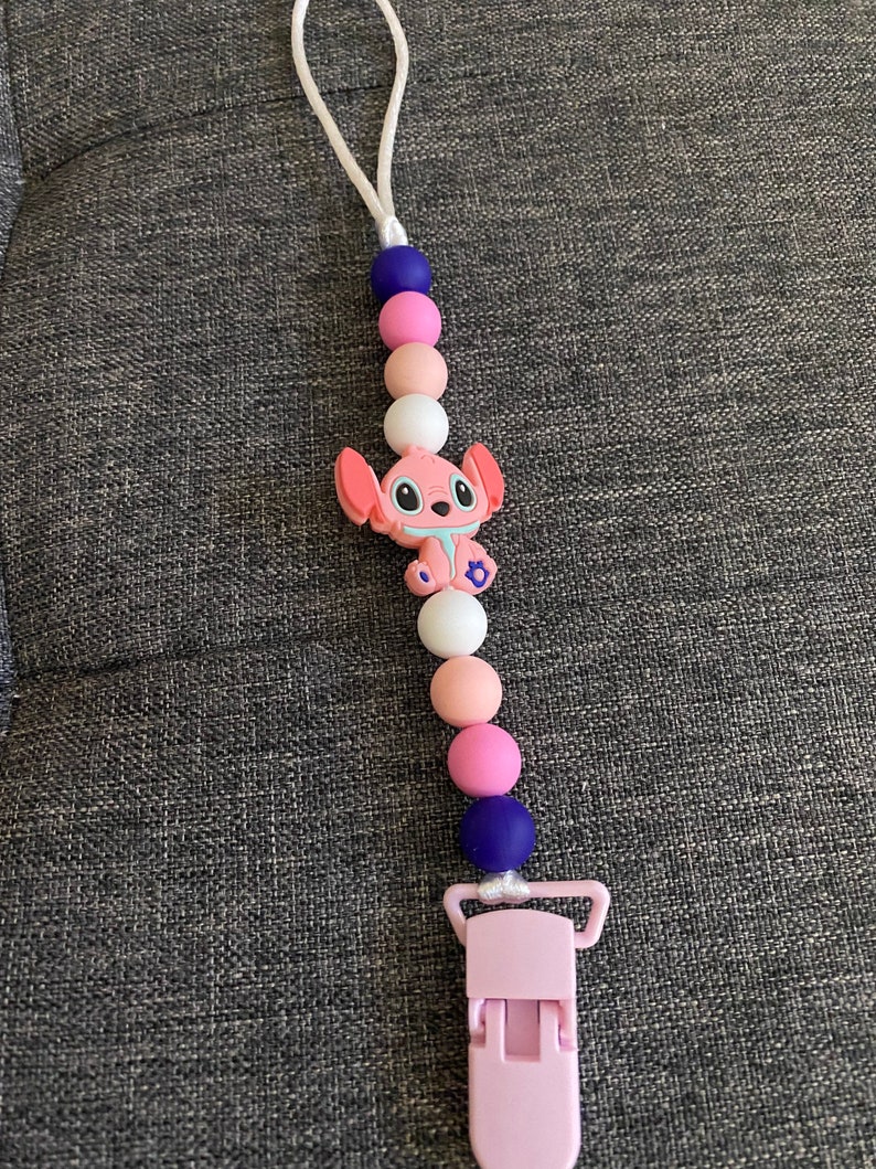 Stitch/ Angel Pacifier Clip - Etsy