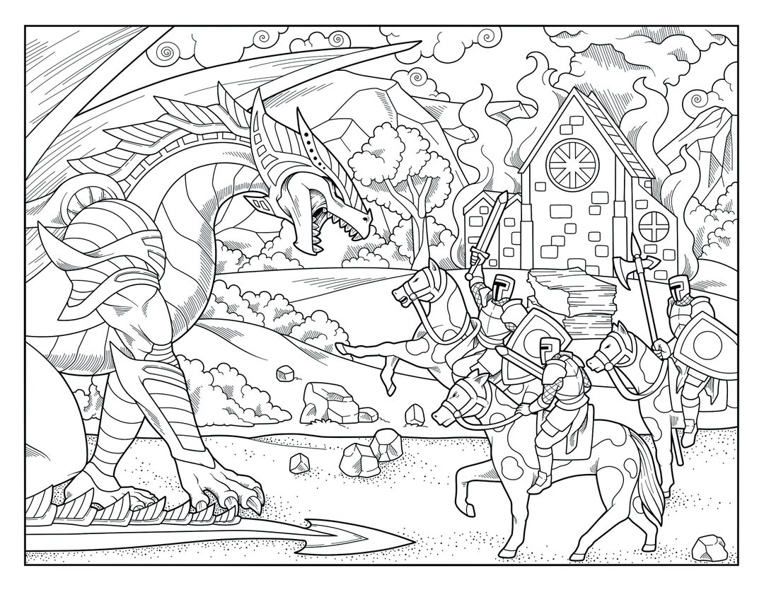 Knight & Dragons Coloring Pads Knight & Dragons Coloring Pads