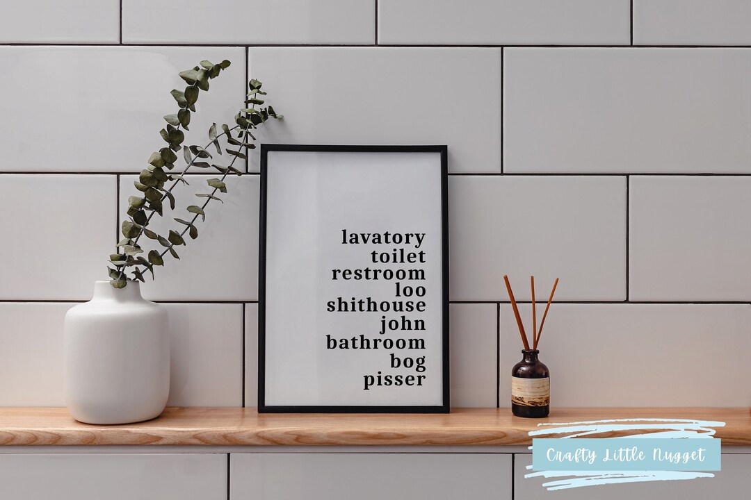 Funny Bathroom Print Bathroom Names Bathroom Decor - Etsy
