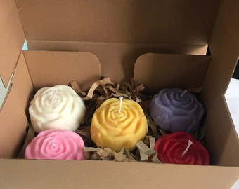 Rose Candle Set, Mother's Day Candle Set Gift Box,Scented soy candle Set, Colorful Candle, Vegan Candle