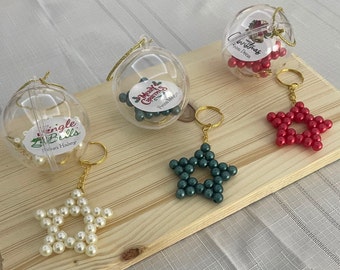 Bomboniere per feste di Natale, Bomboniere per felice anno nuovo, Regali portachiavi stella, Buone vacanze, Regali sfusi, Idea regalo per Capodanno, Tavola di Natale, Collega