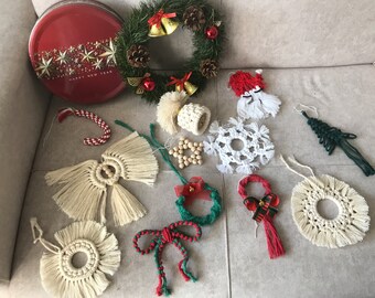 Macrame Christmas Ornament , Christmas Decor, Handmade Xmas Decoration, Holiday Gift, Christmas Gift For Friends, Stocking Stuffer