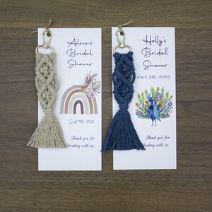 Luxury Wedding Favors, Personalized Boho Gift, Bridal Shower Favors, Bulk Macrame Keychain, 1 st Birthday Favor, Bridesmaid Party Favors