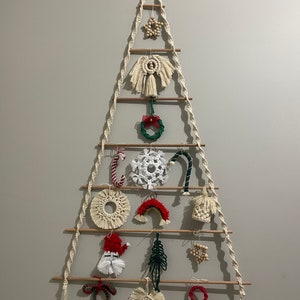 Boho Christmas Tree ,Modern Christmas, Unique hanging Tree, Holiday decor, Wooden Christmas decor, Macrame Christmas Tree, Deco Noel, Big image 8