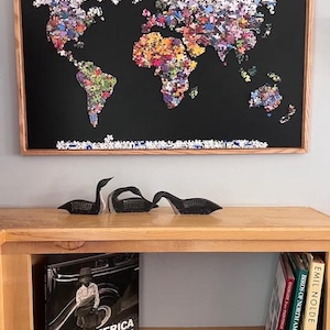 Maps Created with Jigsaw Puzzle Pieces Upcycle