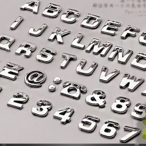 LETRA Adesivos 2,8 cm NÚMERO 3D plástico auto adesivo carro cromado