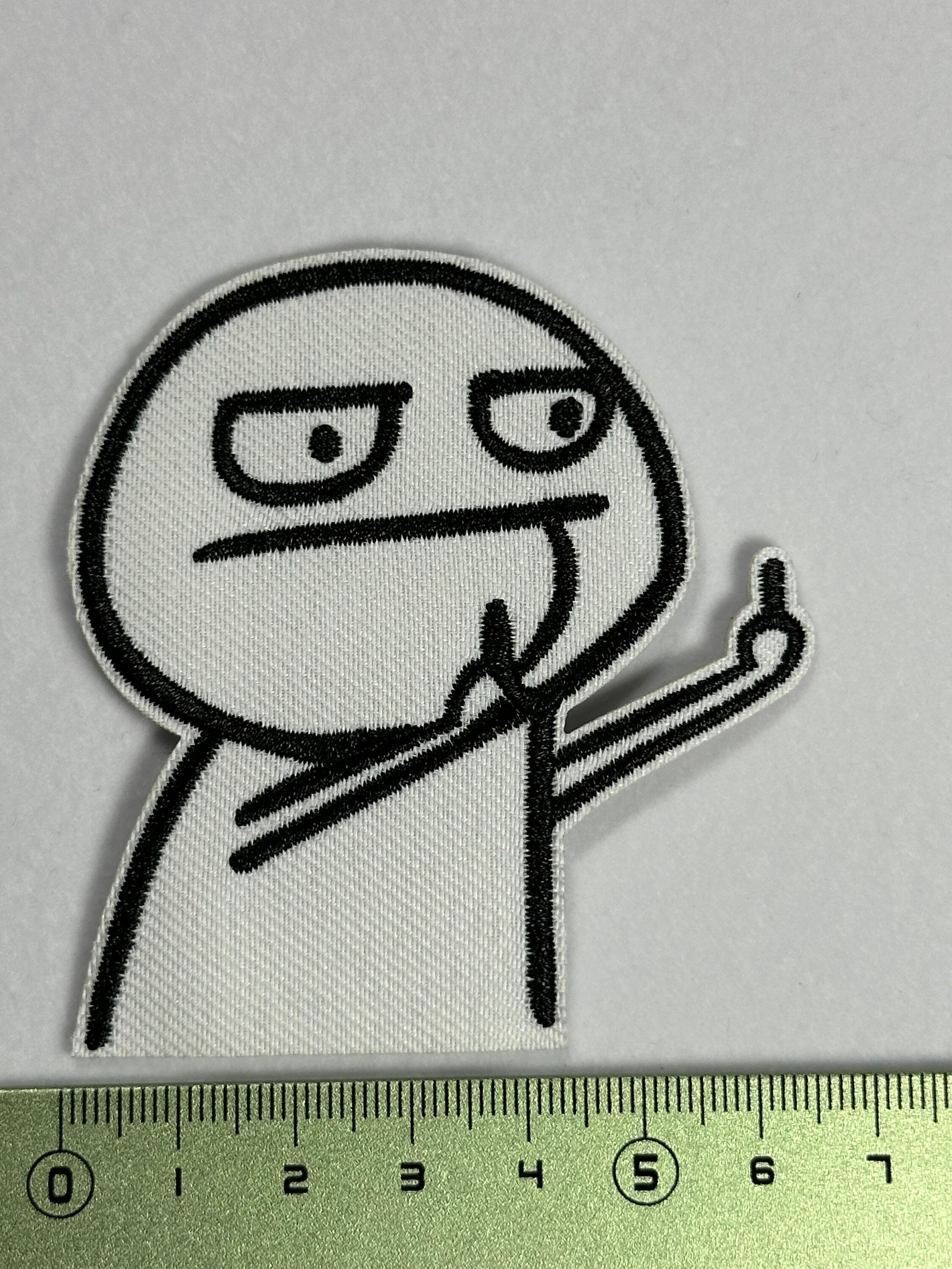 Man finger iron-on embroidery patch
