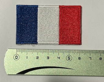 France flag iron-on patch 6 x 3.5 cm