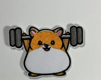 Hamster mouse iron-on embroidery patch