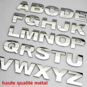 Adhesivo LETRA 2,5 cm 3D METAL NÚMERO Adhesivo auto de alta calidad Coche cromado