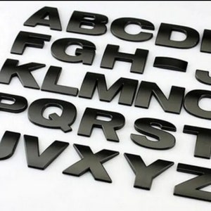 Adesivos LETTER 2,5 cm NÚMERO 3D METAL Adesivo de carro preto fosco de alta qualidade