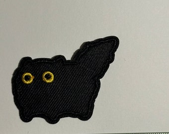 3'' Black Cat Paws Embroidered Iron On Patches 2 Pieces Pack