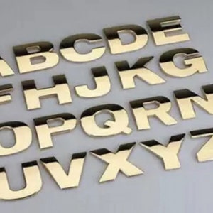 Adhesivos metálicos con letras, 2,5 cm, NÚMERO dorado, metal 3d, pegatina auto dorada brillante de alta calidad para coche