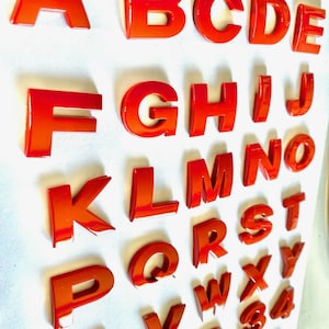 LETRA XL Adhesivos 4,5 cm NÚMERO 3d metal Adhesivo rojo brillante de alta calidad para coche