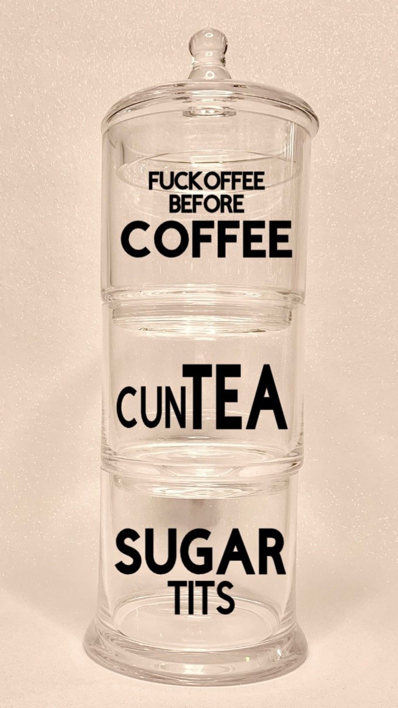 Rude Tea Coffee Sugar Stacking Jars Sugar Canister Tea - Etsy Ireland