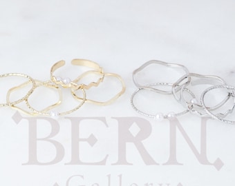Set of Five Rings • Boho • Rings for women • Gold ring • Gift for her • Silver ring • Stacking rings • Dainty ring • Gold • Ring set