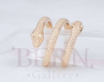 Double Heads Snake Ring • Boho • Sterling silver ring • Gold ring • Halloween • Witchy• Hippie • Snake ring • Punk • Nature • Gothic