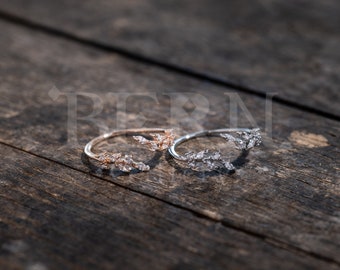 Olive Leaf Rings • Promise ring • Dainty ring • Love • Silver ring • Diamond ring • Rose gold • Gift for her • Stacking ring • Floral