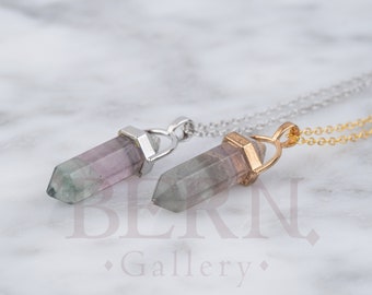 Rainbow Fluorite Necklace • Rainbow Fluorite • Pendant • Fluorite Crystal Pendant • Gemstone • Natural • Crystal Gemstone • Spiritual • Gift