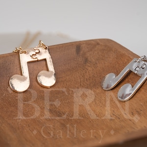 Couple Music Note Necklace • Personalized • Boho • Monogram • Boyfriend gift • Gold • Music • Gift for her • Gift for him • Love • Silver