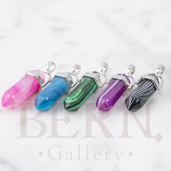 Carnelian Necklace • Pink Carnelian • Purple Carnelian • Mint Carnelian • Black Carnelian • Malachite • Pendant • Natural • Crystal Gemstone