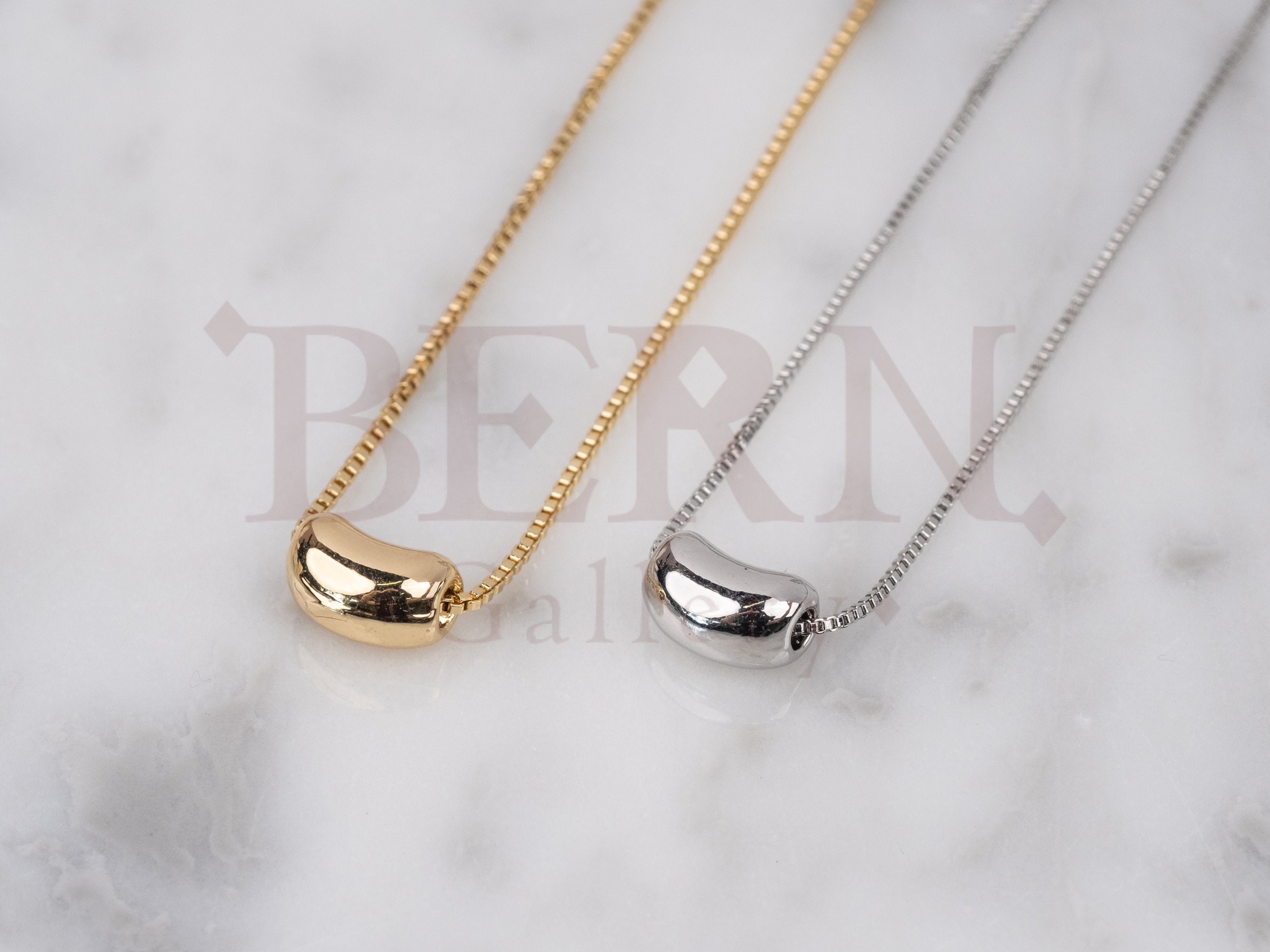 Little Bean Pendant Necklace Little Bean Gold Bean Etsy UK