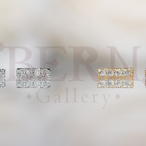 Tiny Bar Diamond Stud Earrings • Sterling Silver • Cubic zirconia studs • Minimalist earrings • Tiny earrings • Modern Studs • Cz • Simple
