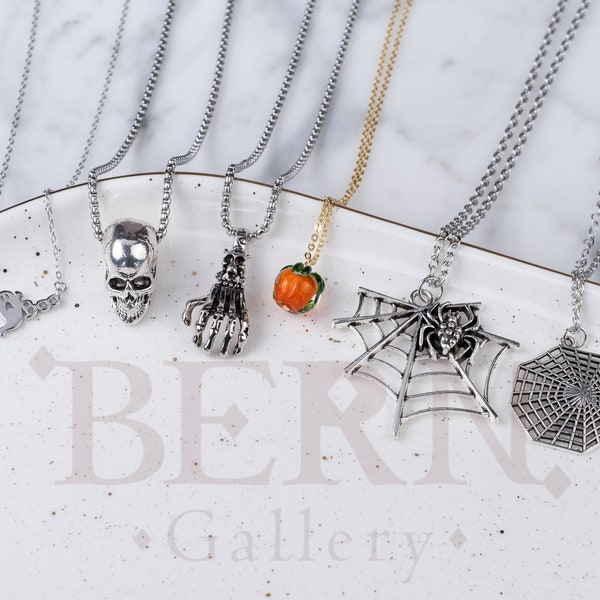 Halloween Kette • Totenkopf • Hocus Pocus • Supernatural • Thanksgiving • Pastel Goth • Sugar skull • Witchy • Kette • Halloween Accessoires