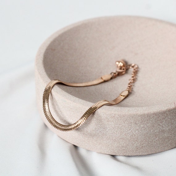Linear Chain Bracelet in 18ct Rose Gold Vermeil On Sterling Silver   Jewellery by Monica Vinader