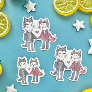 Sterek Sticker Chibi Teen Wolf Stiles Stilinski Derek Hale Holographic Vinyl Sticker