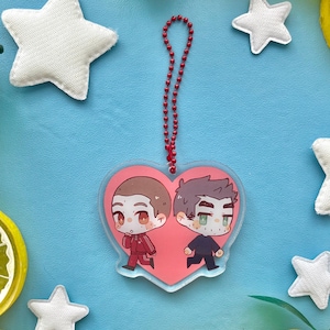 Sterek Keychain Teen Wolf Stiles Stilinski Derek Hale Heart Acrylic Charm