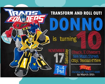 Transformers Personalized Invitations Etsy