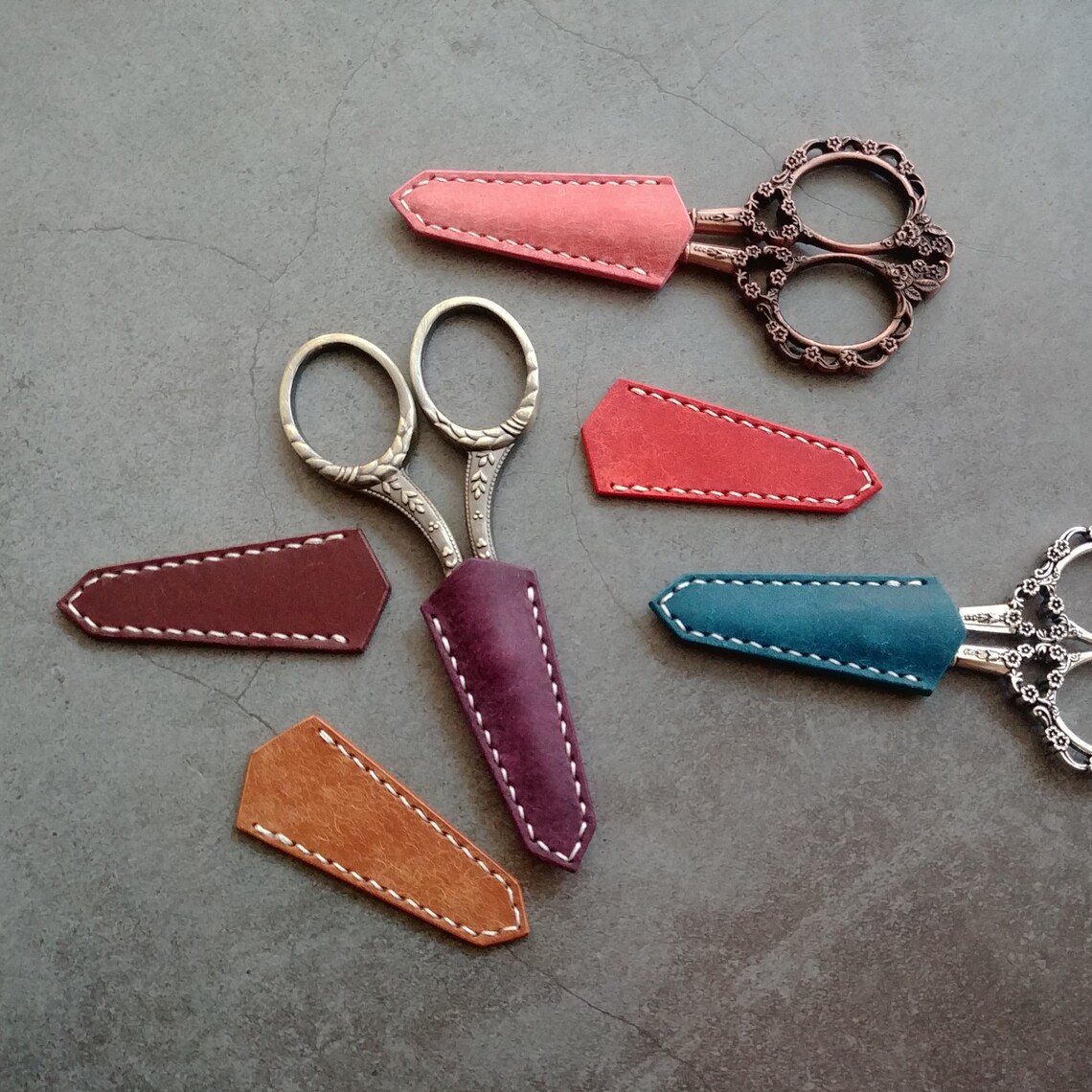 Scissors Sheath Natural Leather Case for Embroidery Scissors Etsy