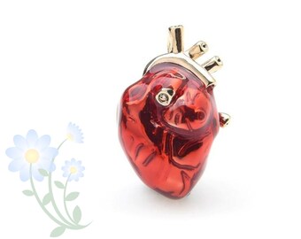 Red Enamel Heart Brooches For Women And Men Hospital Clinic Professional Uniform Brooch Pins Team Gifts