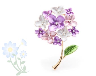 Purple Lilac Flower Brooches for Women Weddings Party Brooch Pins Gifts