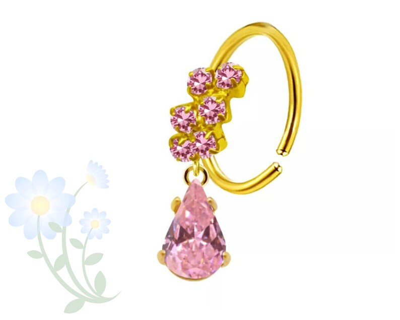 Stainless Steel Fake Nose Ring Hoop Nose Stud Rings Body Piercing Ear Jewelry Un - Foto 8