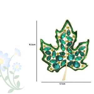 Brooches Rhinestone Maple Leaf Metal Brooches Women Unisex Enamel Flower Party Office Brooches Pins Gifts Brooches image 2