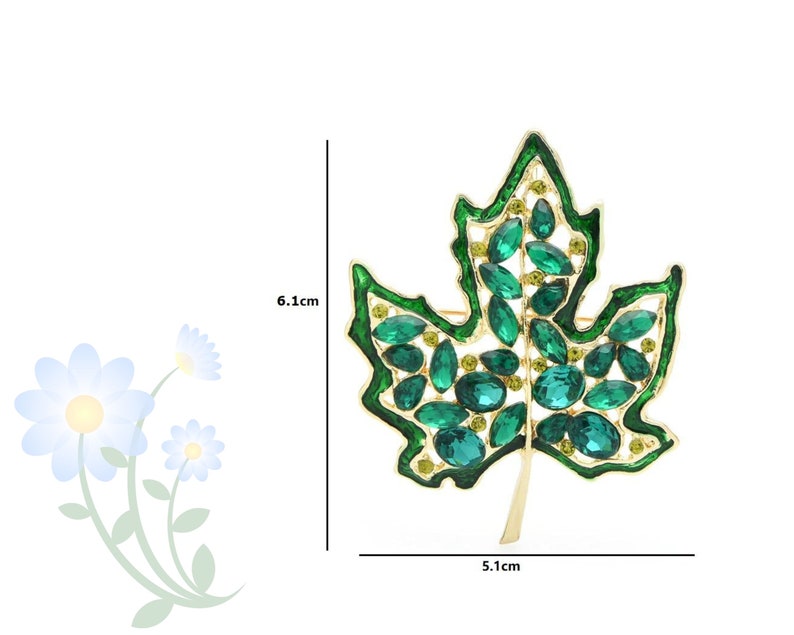 Brooches Rhinestone Maple Leaf Metal Brooches Women Unisex Enamel Flower Party Office Brooches Pins Gifts Brooches image 2