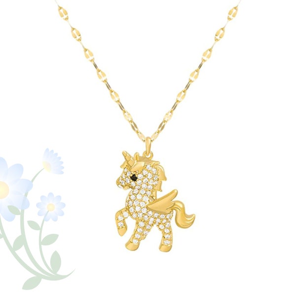 Pony Pendant Unicorn Necklace Ladies Light Luxury Niche Clavicle Chain Pendant Exquisite Birthday Gift