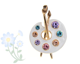 Draw Palette Brooch Rhinestone Pins and Brooches Women and Men Brooch Pin Shawl Pin