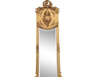 French Rococo Style Mirror in Full Length Antique Whitewash - Etsy