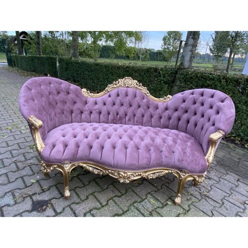 French Louis XVI Sofa/settee/couch in Purple Velvet Etsy