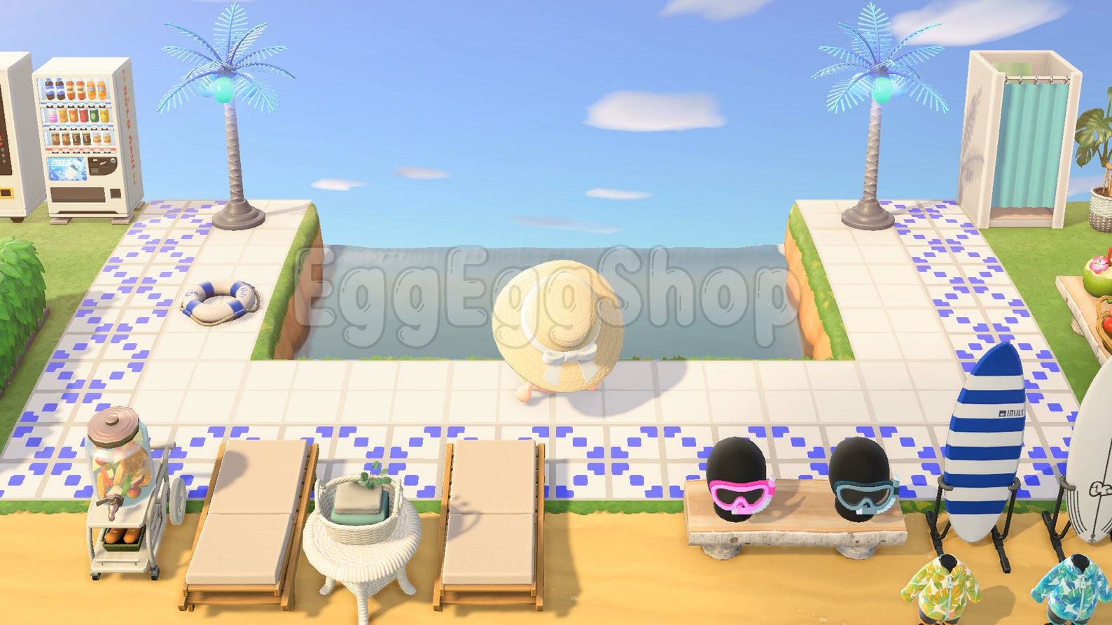 Swimming Pool Design Outdoor Summer Beach Animal Crossing ACNH Etsy