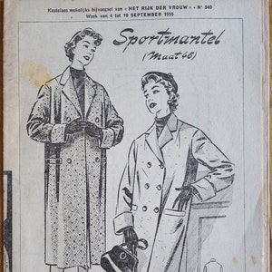 A vintage sewing pattern for a 1955 women's jacket in size 44